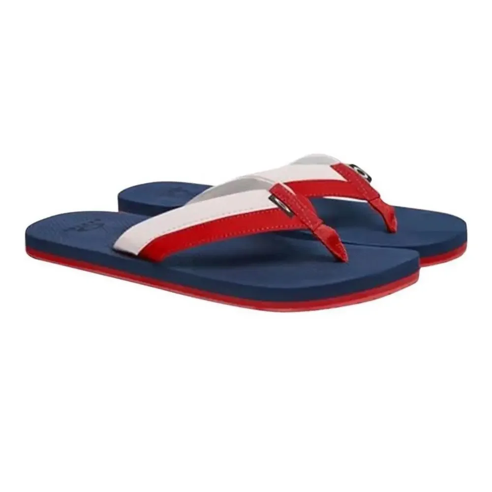 OAKLEY BURKE Men's Flip-Flop Sandals - Red/White/Blue Size 12 NWT